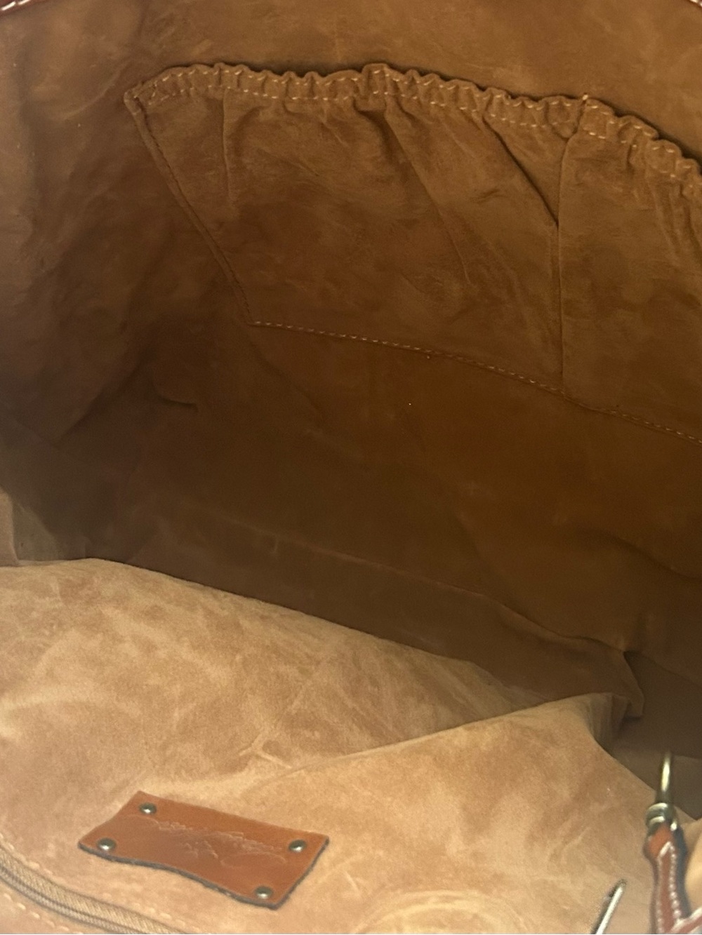 Patricia Nash Brown Italian Leather Large Tote Shoulder Bag Work Laptop - Picture 10 of 12